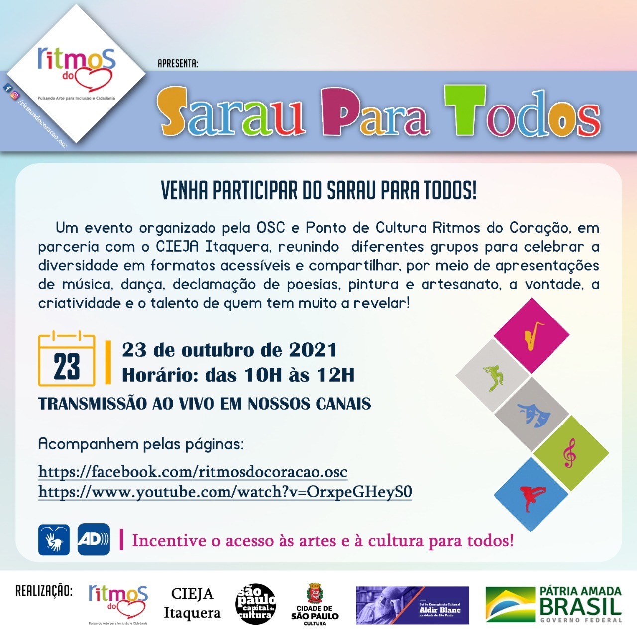 Banner do evento Sarau Para Todos 