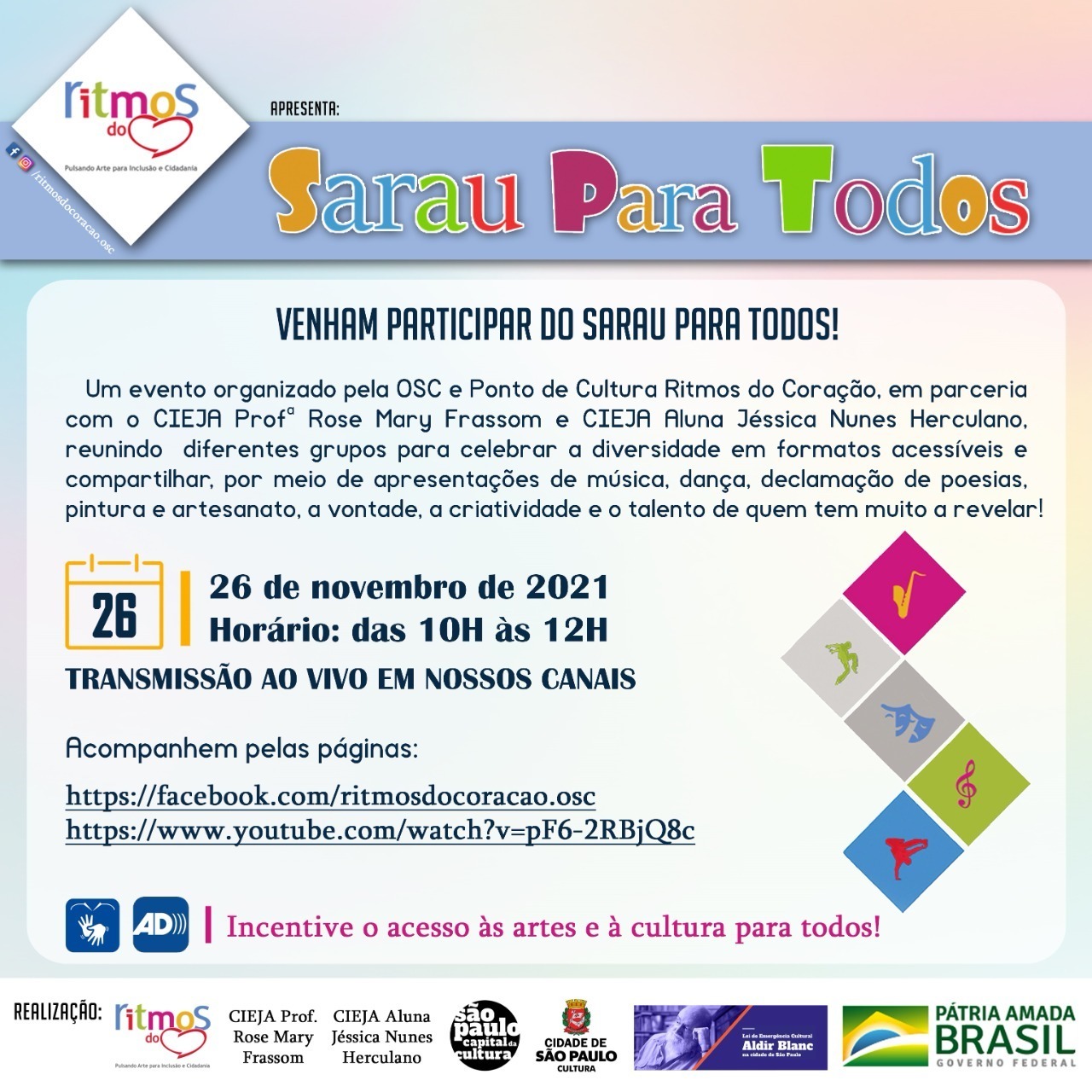 Banner do evento Sarau Para Todos 